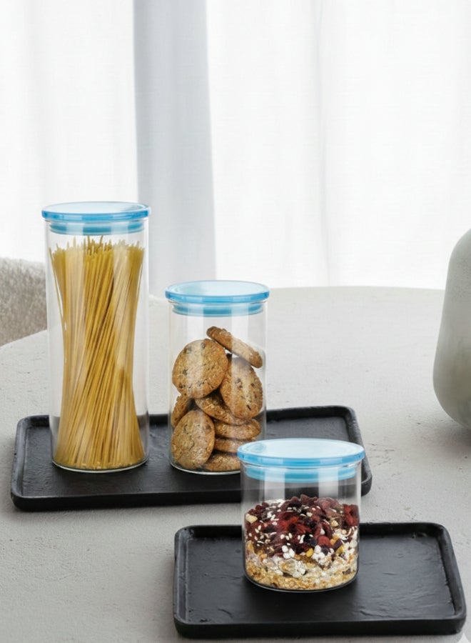 Borosilicate Glass Jar Set 3PCS Round – Airtight Transparent Storage Containers KB029 - Image 5